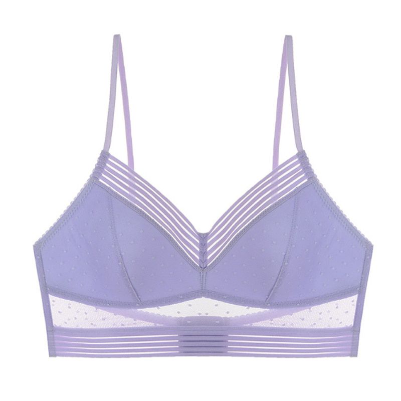 3/4 Cup French U Design Backless Bralette Unlined Wireless Fashion Invisible Bra For Dress Summer Seaside Soft Transparent Lace
