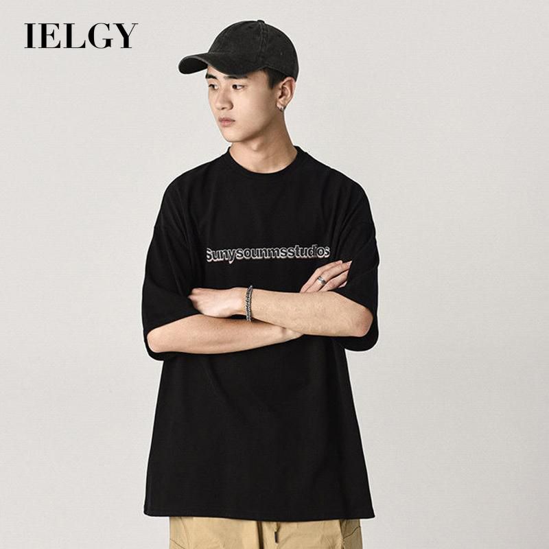 IELGY cotton summer new Japanese simple round neck short-sleeved t-shirt loose casual all-match top