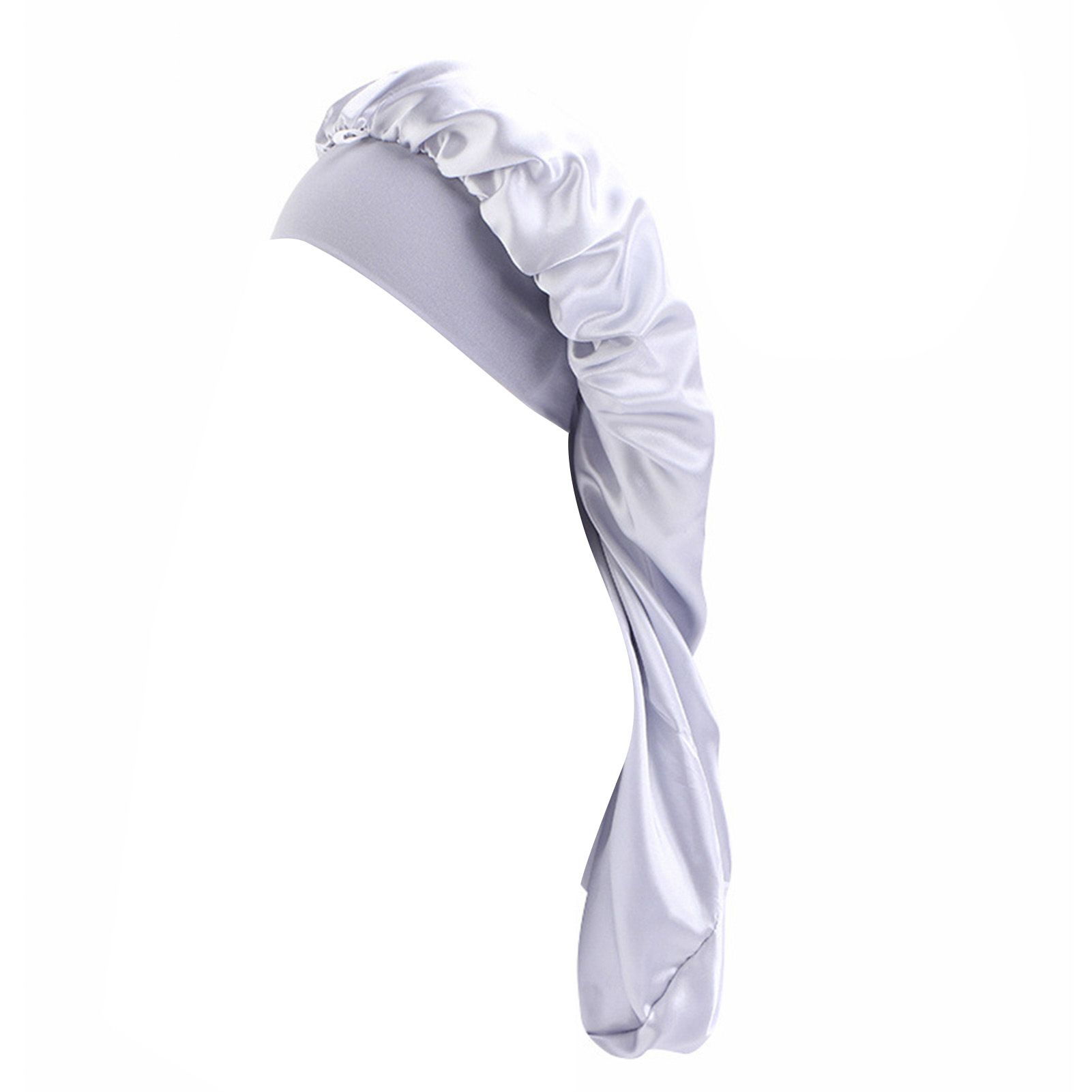 Sleep Cap Faux Satin Solid Color Wrap Night Cap