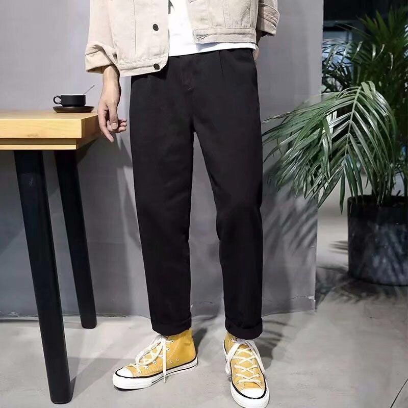 New Harajuku Cotton Multi-Pockets Style Fashion Cargo Pants Men Autumn Hop Streetwear Casual Elastic Trousers Camo