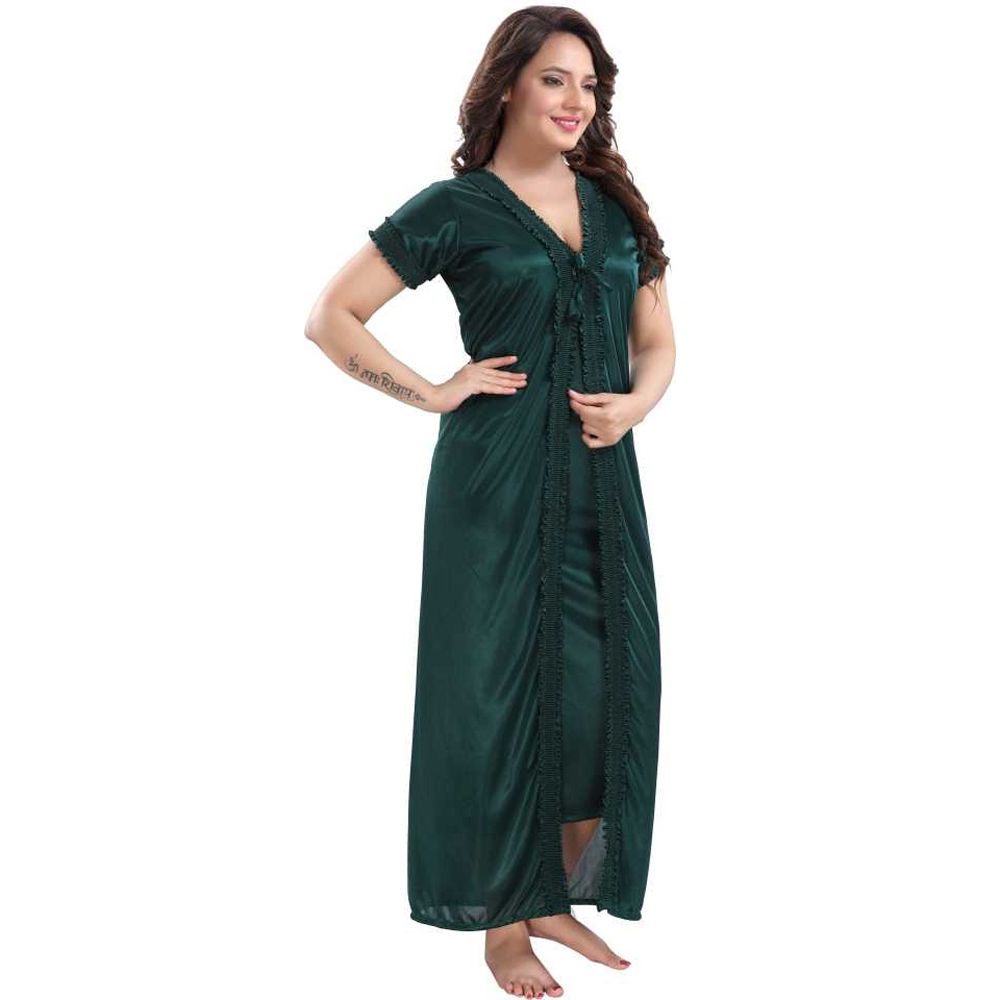 Exclusive, Stylish and Comfortable (2 Part) Long Night Dress-28