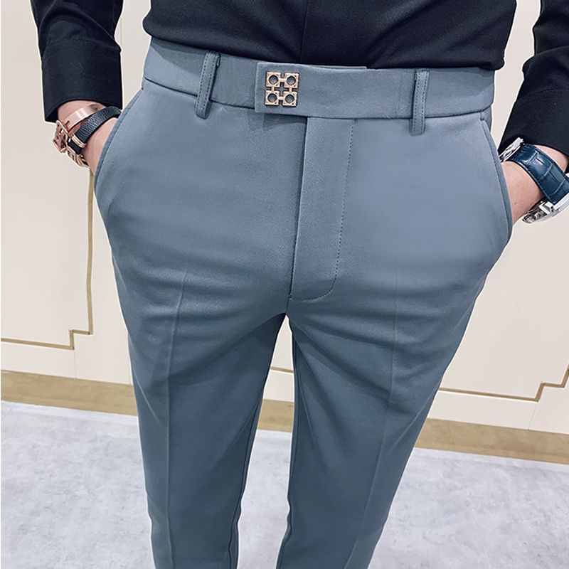 Men's Suit Pants Autumn New Formal Pants Korean Version of Slim Ankle Trouser Business Casual Fashion Men's Clothing Dress Pants