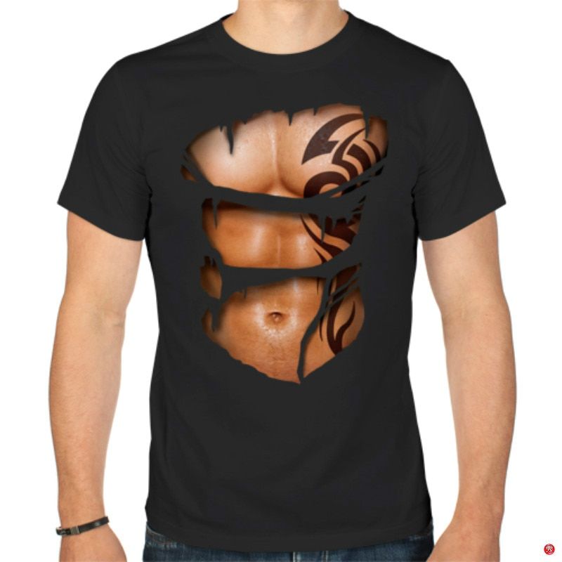 Summer style 3D printed polyester T-shirt with funny patterns for men and women, fashionable casual loose-fitting muscular c