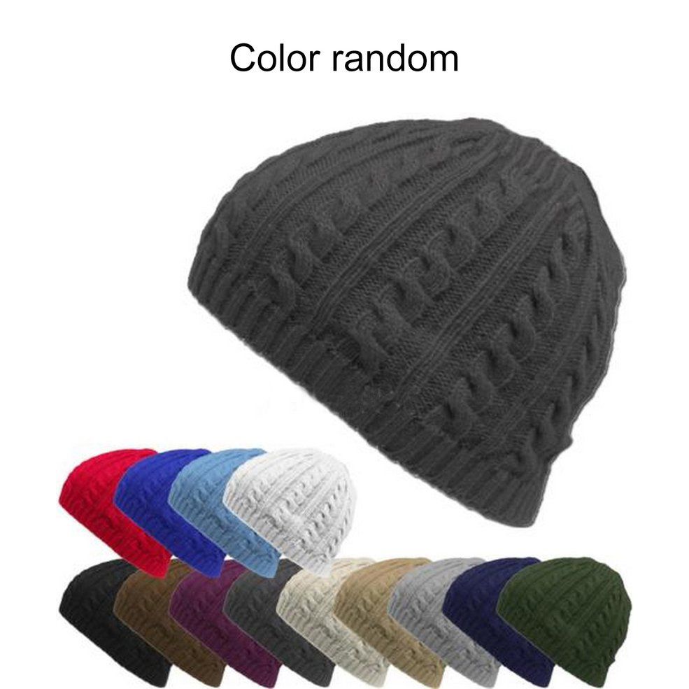Fashion Men Women Hat Twist Knit Hat Outdoor Loose Ski Cap Warm