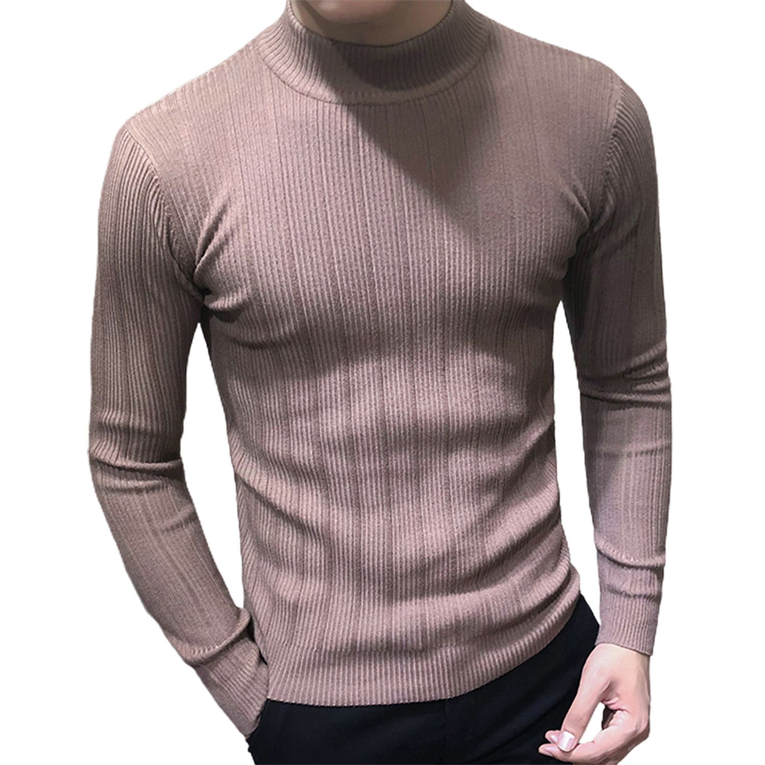 Spring Sweater Striped Half-high Collar Slim Winter Sweater