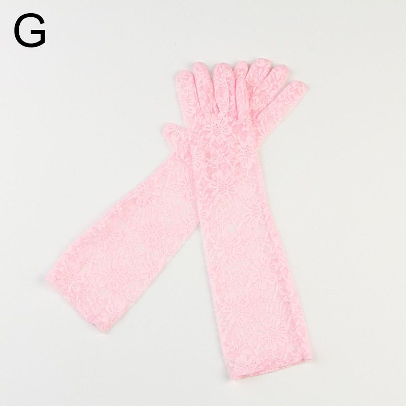 Elegant Women Ultra-thin Long Summer Driving Cycling  screen Gloves Female Anti-UV Elasticity Lace Mesh Gloves
