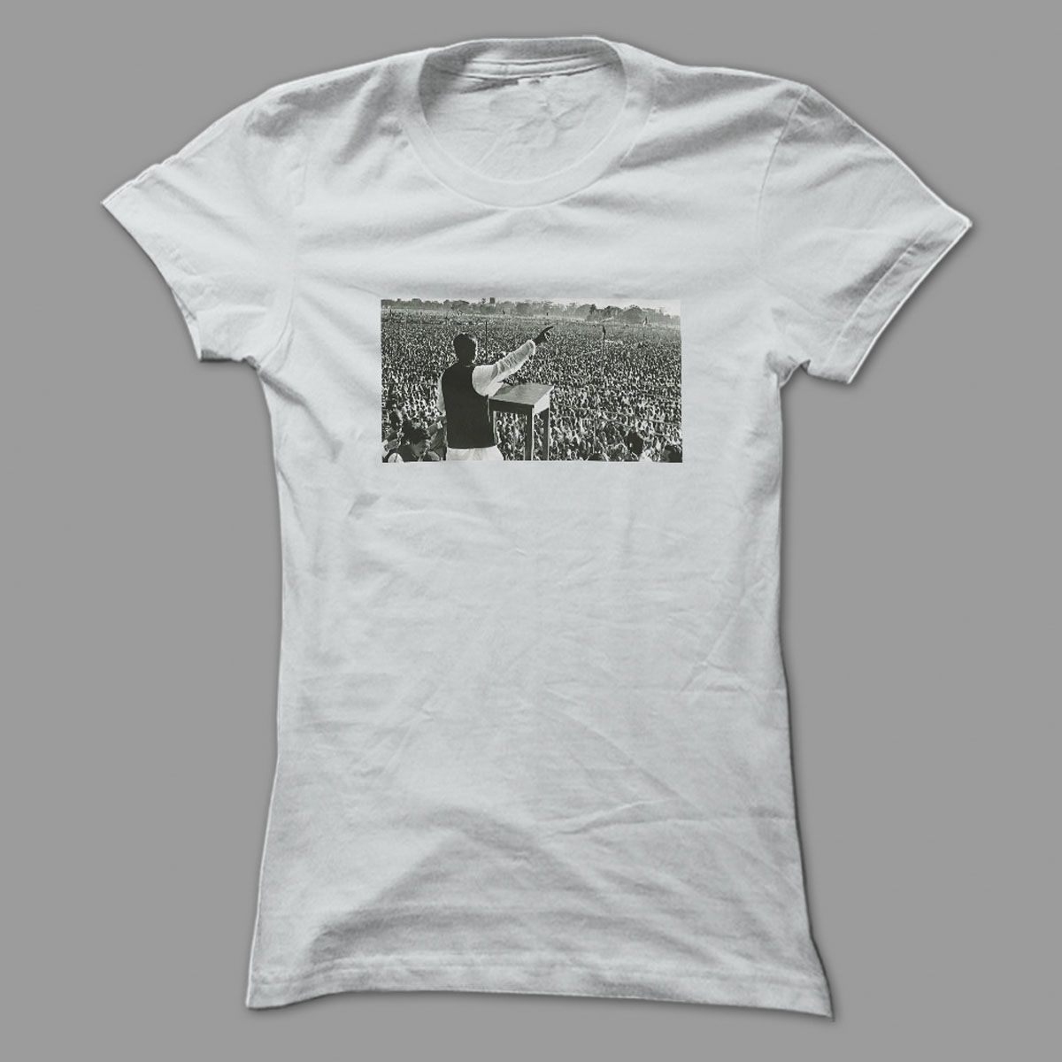 26 March White Polyester T-shirt  Taz Fashion