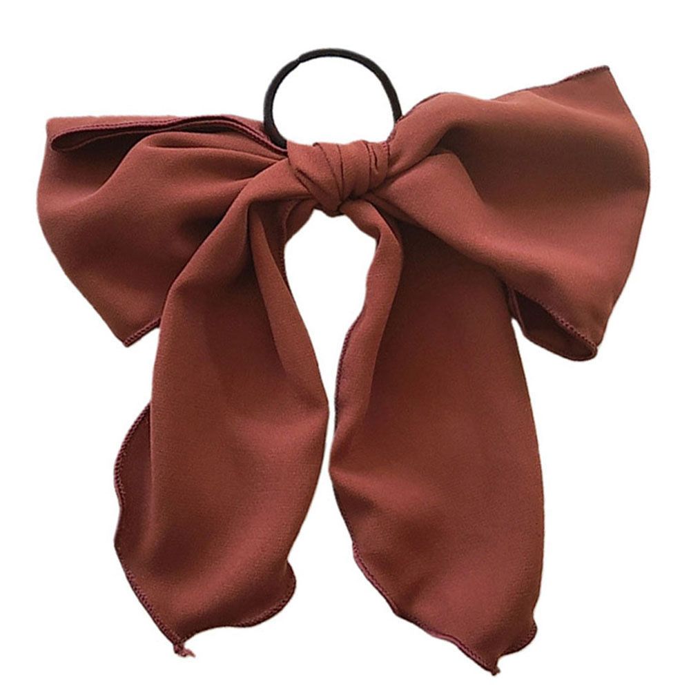 Fashion Women Big Bowknot Ribbon Ponytail Holder Elastic Hair Rope Accessory