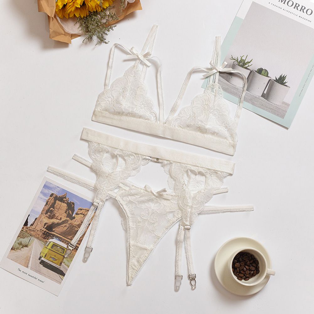 Yfashion Women Lingerie  Lace Bra  Bra Briefs Set Plus Size  Underwear