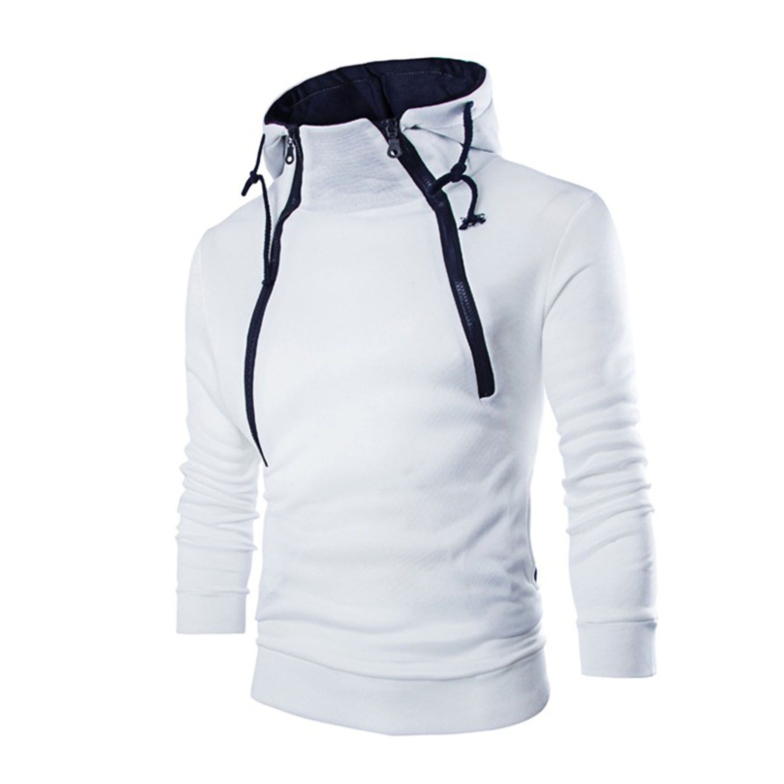Men Hoodie Long Sleeve Contrast Colors Skin-friendly Spring Hoodie