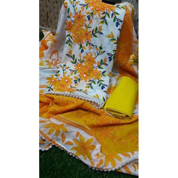 Exclusive collection New Skin Print Cotton Three Piece For Women