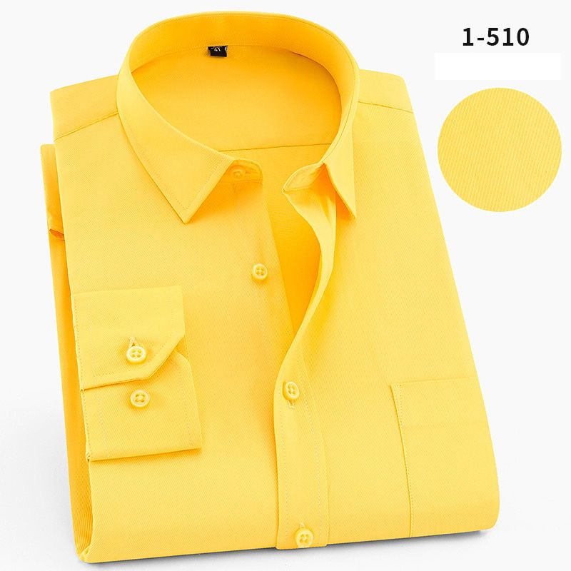 8xl 7xl 6xl 5xl Men Shirt Long Sleeved Man Business Causal Dress Shirts Twill White Yellow Shirt Brand Formal Work Shirts