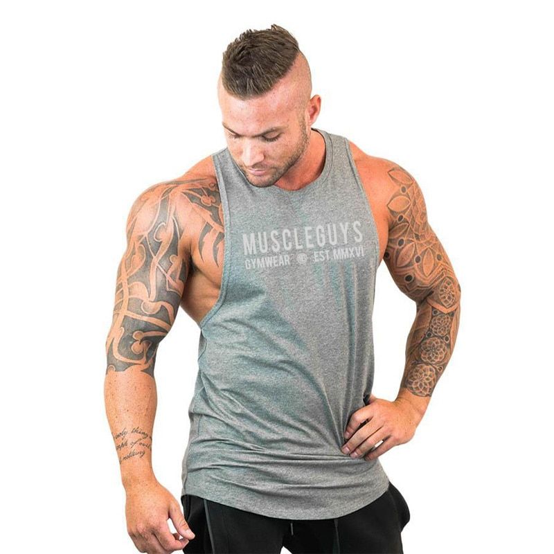 Bodybuilding Stringer TaTop Mens Gyms Clothing Fitness Mens Sleeveless Undershirt Solid Cotton Singlets Muscle Srts Vest