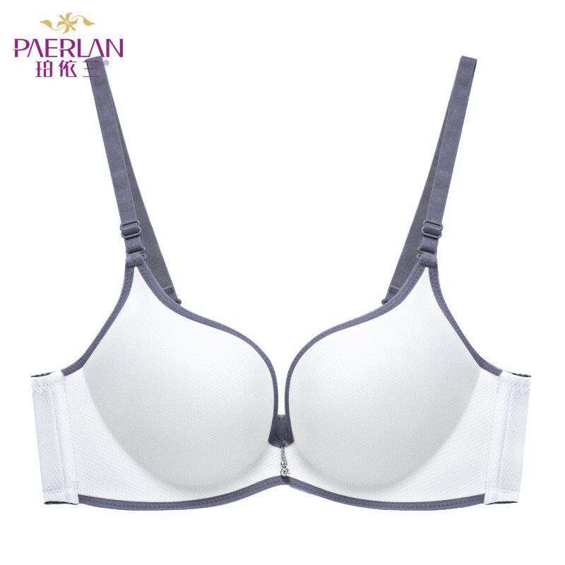 PAERLAN Seamless no steel ring upright cotton white bra chest gather seamlessly adjustable breathable female underwear