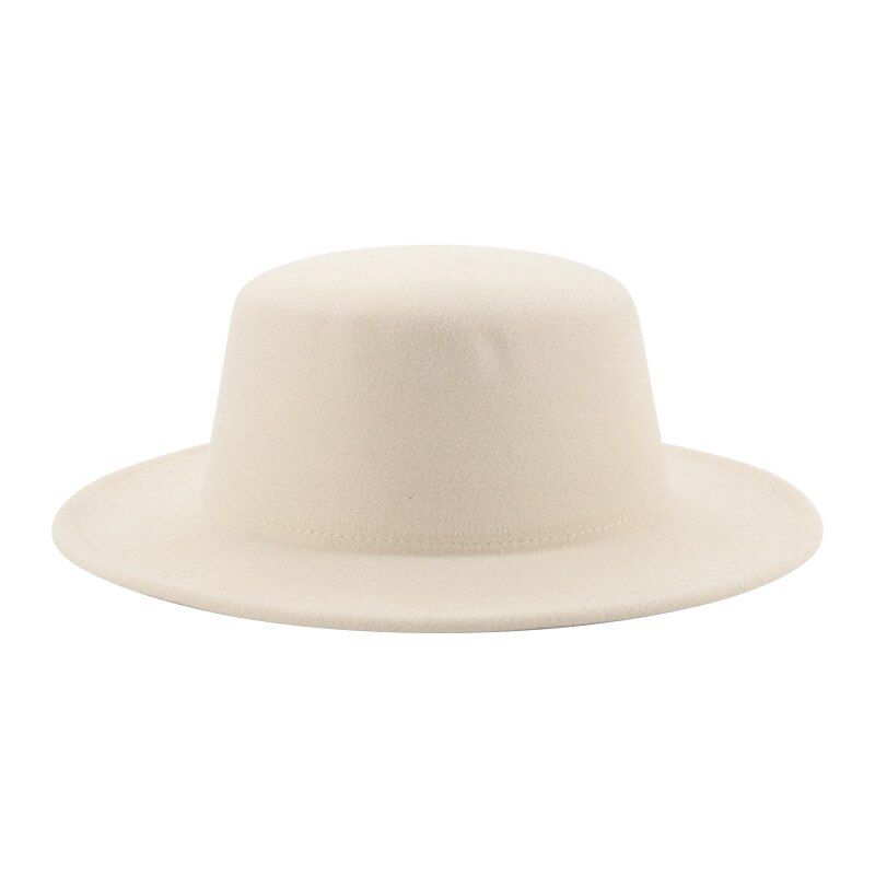 Fedoras Hats for Women Winter Hat Felted  Women's Hat Solid Flat Top Formal Men Caps Wedding Decorate Chapeau Femme