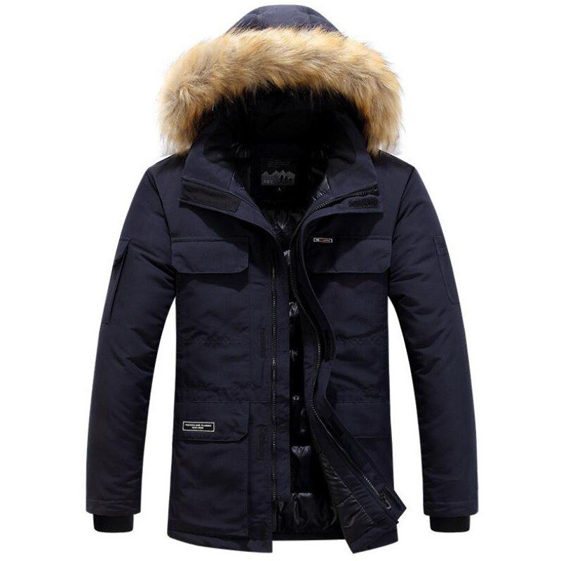 Winter Thicken Jacket Cotton Clothing Long Hooded Removable Collar Trend Coats Casacos Men Fashion Down Parkas Plus Size 5XL 6XL