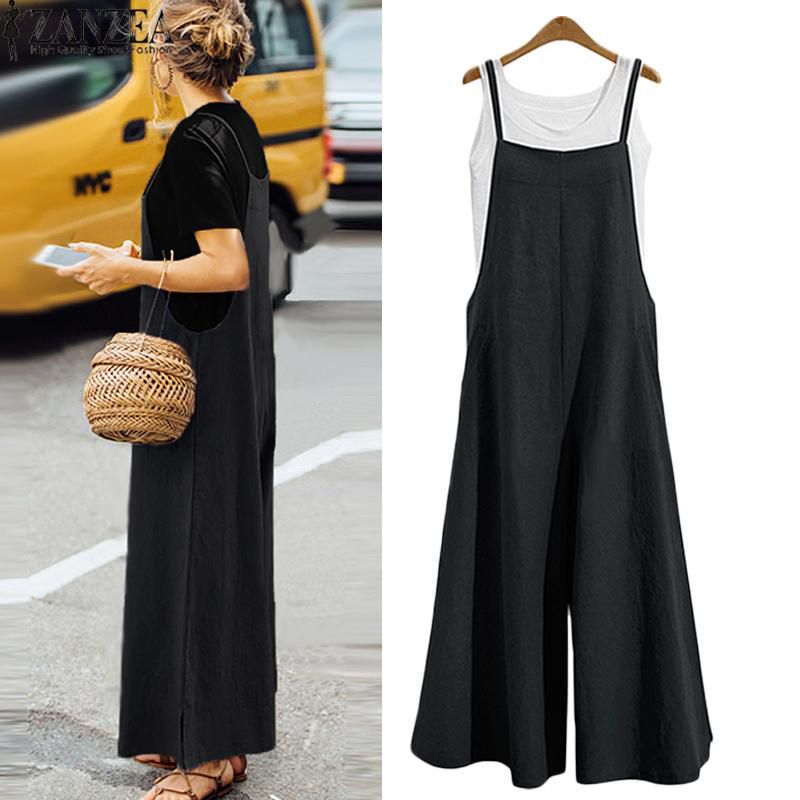 Women& #39;s Strappy Bib Cargo Pants Casual Coveralls Dungaree Playsuit Romper - intl