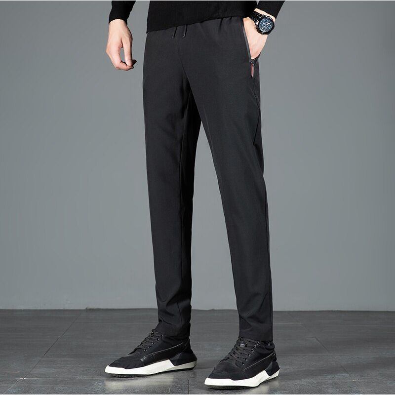 Men Summer Sports Pants Thin Training Elastic Waist Jogging Casual Trousers Sports Pants Solid Color Quick-Drying Pants Men
