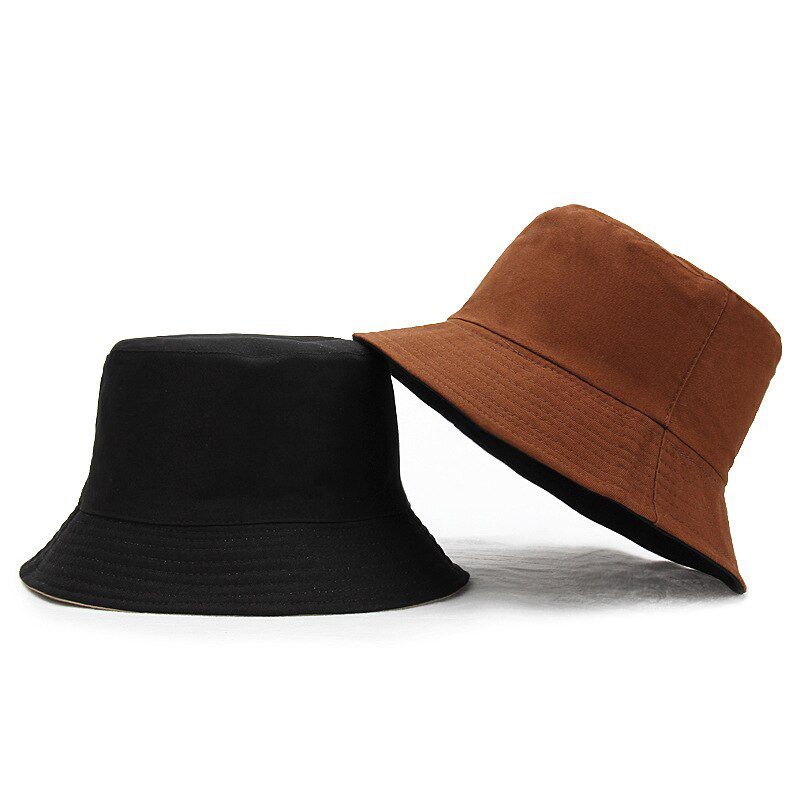 Bucket Hats Unisex Pure Color Sun Basin Cap Women Panama Outdoor Fisherman Hat Men Casual Visor Wholesale