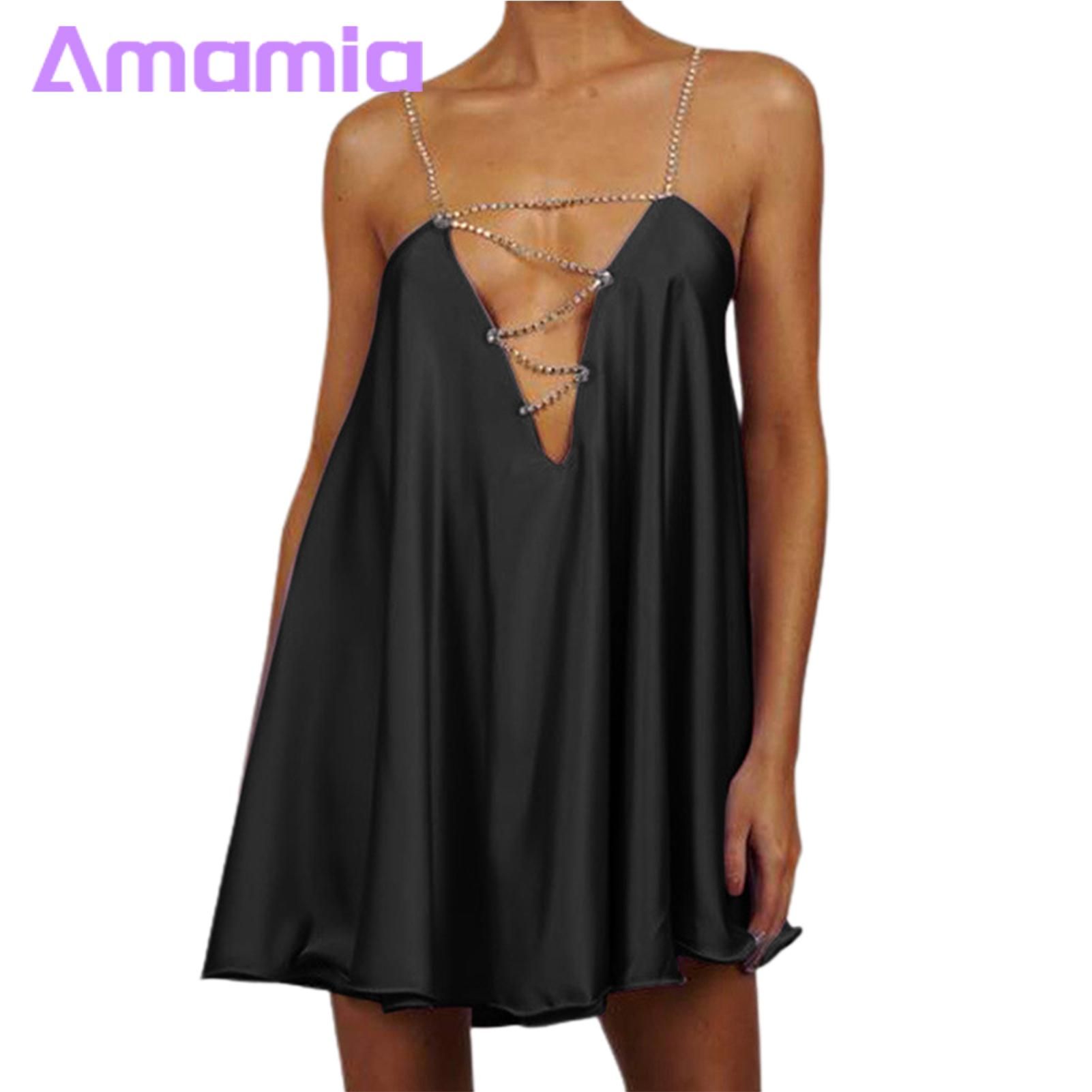 Amamia Women Dress Bkless Solid Color Casual Dress
