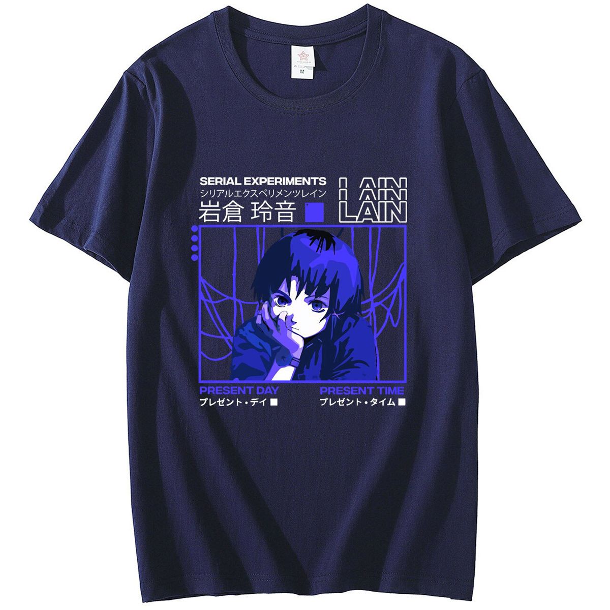 Serial Experiments Lain Oversized T-Shirt Men Cotton T Shirt Glitch Iwakura Manga Weeb Girl Sci Fi  Anime Short Sleeve Tee Tops