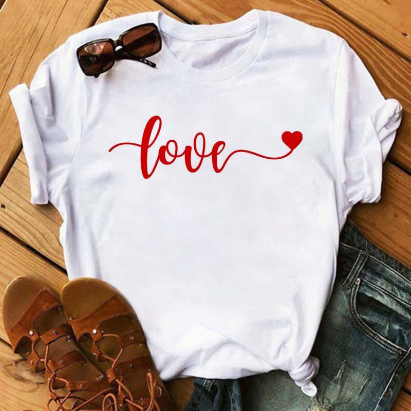 ZOGANKIN Women's T-shirt Short Sleeve T shirt Female Heart Gesture Print Black Shirts Girls Summer Fashion Clothes