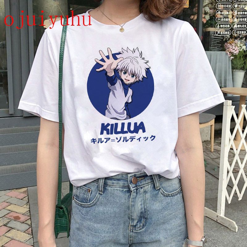 90s Japanese Anime Hunter X Hunter T-shirt Graphic Tees Men Harajuku Kawaii Killua Tshirt Funny Hisoka T Shirt Tops Unisex Male