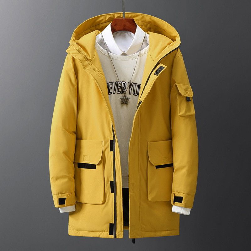 Winter Down Jacket Men Long Overcoat With Hood Thick Coat Men Warm Jacket Fashion Clothing Harajuku Jacket Japen Style