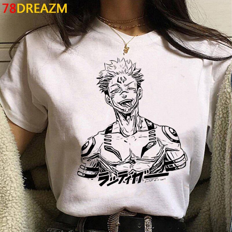 Jnese Anime Jujutsu Kaisen T Shirt Men Kawaii Yuji Itadori Cartoon Gojo Satoru Graphic Tees Fashion UniT-shirt Male