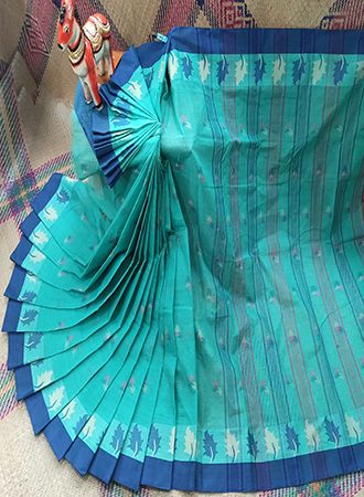 Pest Color 13.5 Hand  Cotton Jamdani Saree for Women (from Tangail)