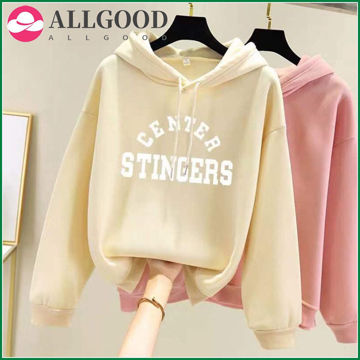 Women Hooded Sweatshirts Autumn Winter Long Sleeve Letter Printed Fleece Hoodies Ladies Casual Thicken Oversized Pullovers Tops