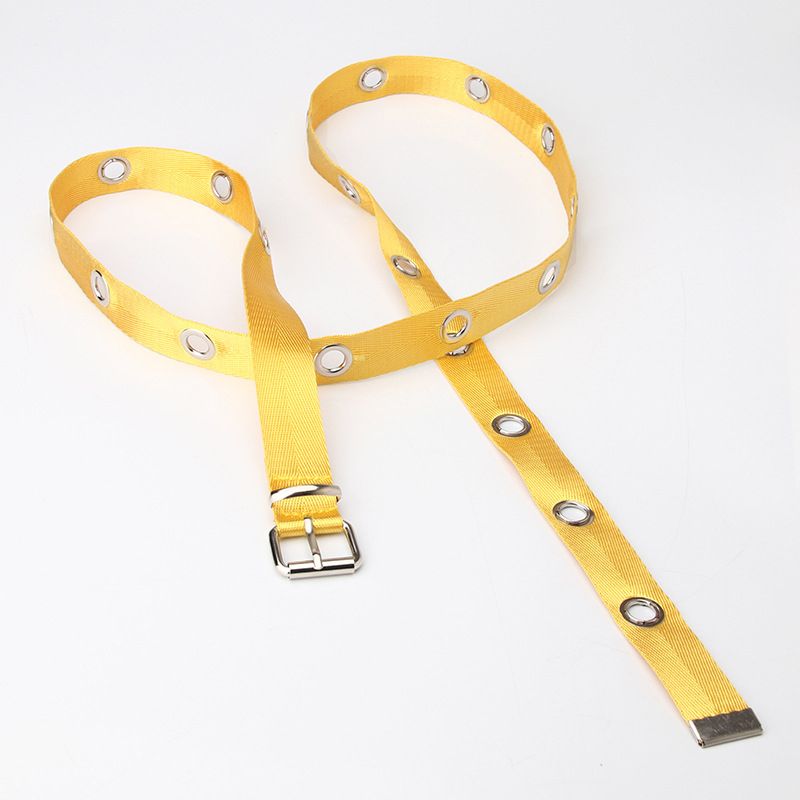 Loldeal 2.5x142cm New Hollow-Out Air-Eye Belt Korean Style All-Match Women's Dress Sweater Decoration Canvas Belt