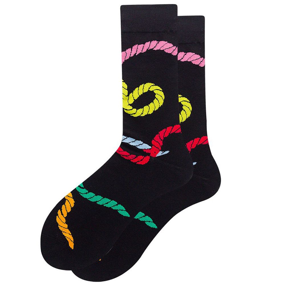 Cotton Crew Socks for Women Funny Animals Flower Patterned Cute Mouse Parrot Sunflower Dollar Colorful Rope 1 Pack