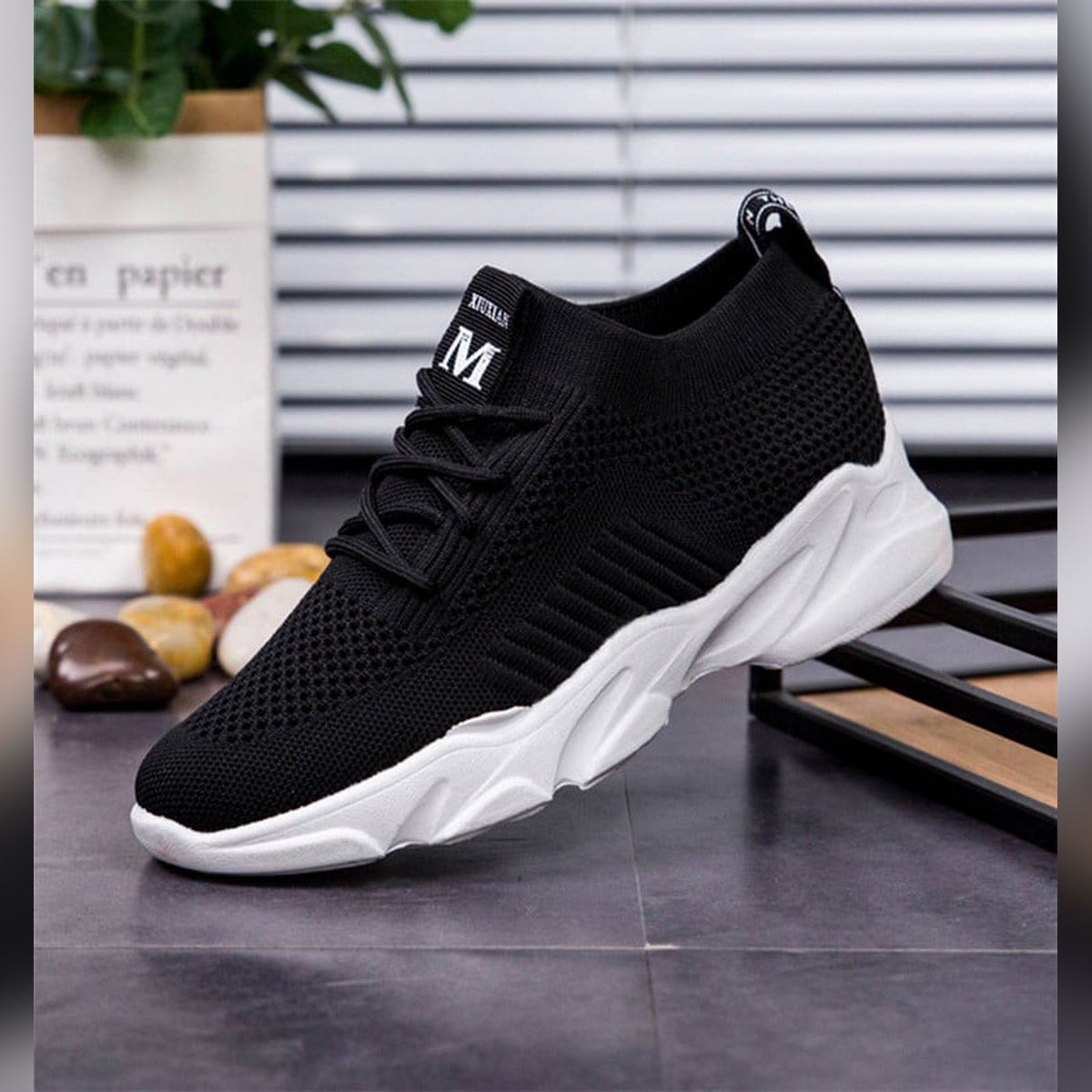 Black Cotton Fabrics Sneaker/ Loafer Shoes For Woman,