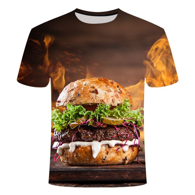 French Fries 3D Printed T shirt Men Women Funny Tee Tshirt Oversize Streetwear Summer Tops T-shirtS  Short Sleeve