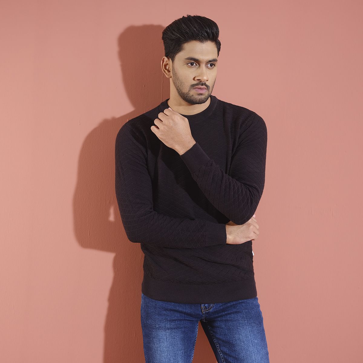 Black Color  Stylish Sweater Long Sleeve - Sweater For Men