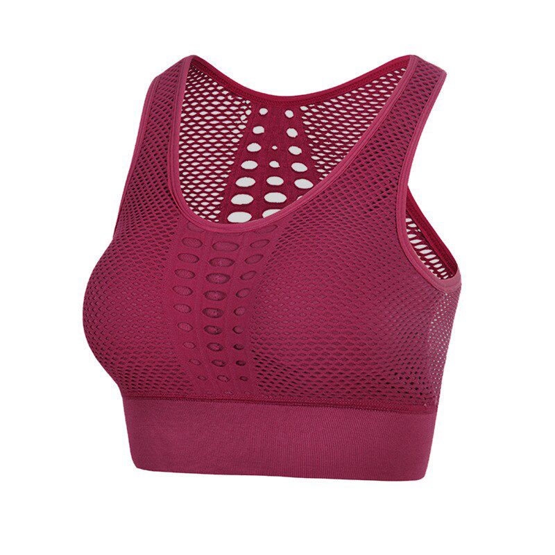 SVOKOR Women Sport Bra Fitness Mesh Breathable Sport Top Push Up Female Gym Workout Underwear Female