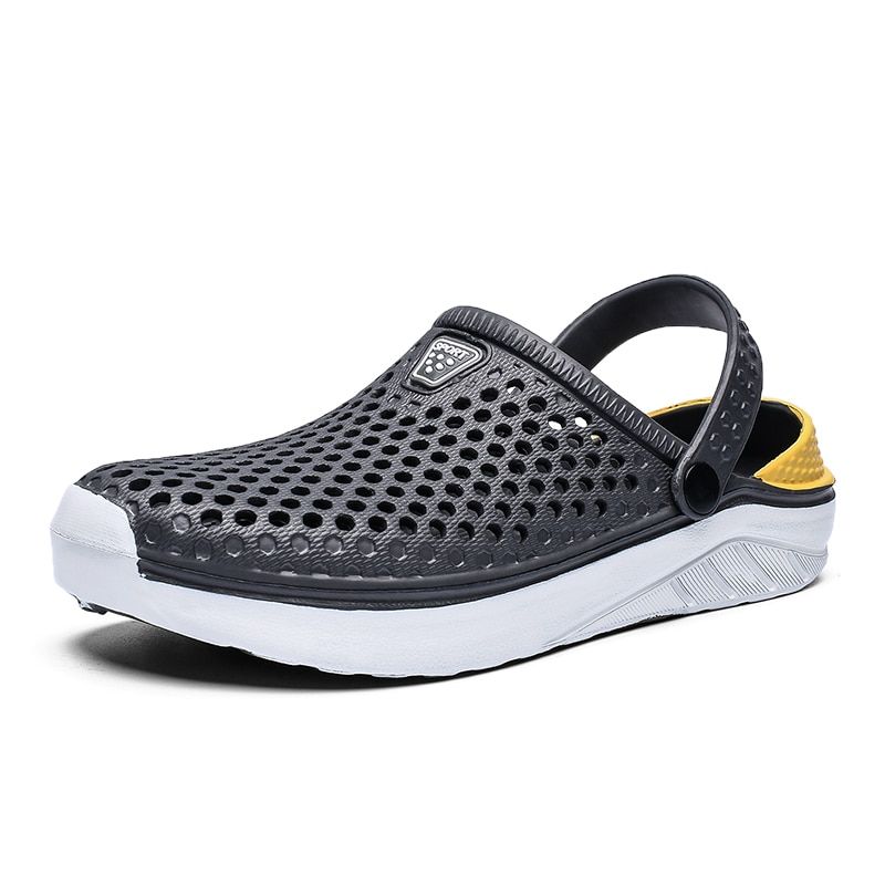 Men's Sandals Women Summer Beach Couple Slippers Slip-on Clogs Shoes Flat Slides Hollow Out Casual Shoes Sandy Ventilated Basic