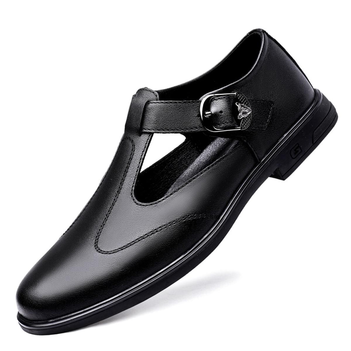 Italian style Summer Business Dress sandals Men  leather sandals Handmade Leather shoes Men Sandalias Big Size 46