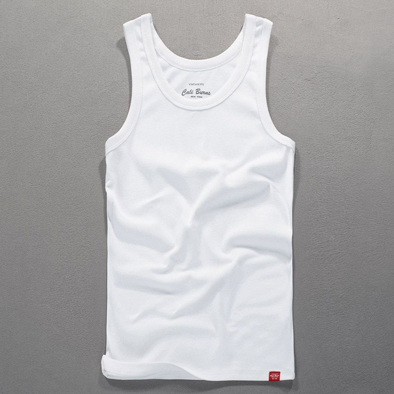 GUSTOMERD 100% Cotton Men's Singlets Slim Fit Fitness Bodybuilding  TaTop Men Gym Srting Mens Vests