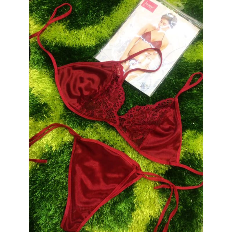 Satin Net Bikini Set For Women - Multicolor