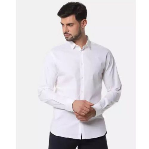 White Long Sleeve Casual Shirt for Men