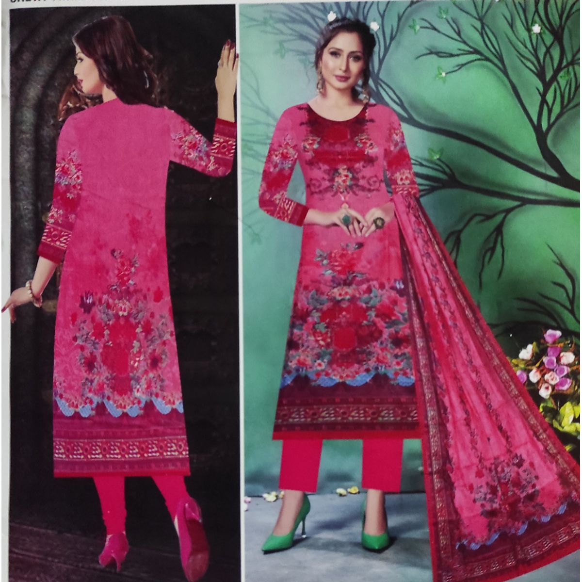 Pakistani lawn Gorgeous Fashionable & Stylish  Three Piece -