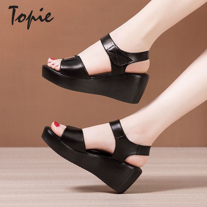 wedge sandals for women Sandals for Women  Korean Style super leather platform Heel Sandal Outdoor Non-slip Casual Wedges Shoes JZ516