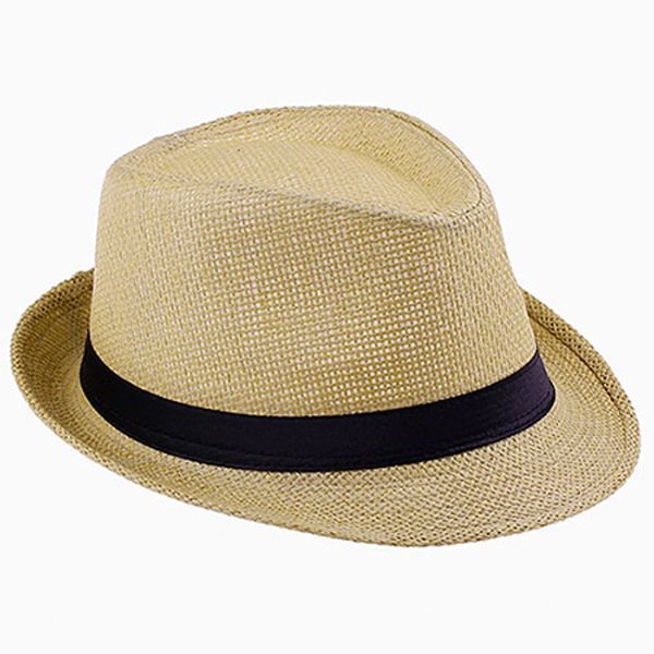 Handwork Women Summer straw Sun hat laday Boho Beach Fedora hat Trilby Men Panama Hat Gangster Cap Good Pack