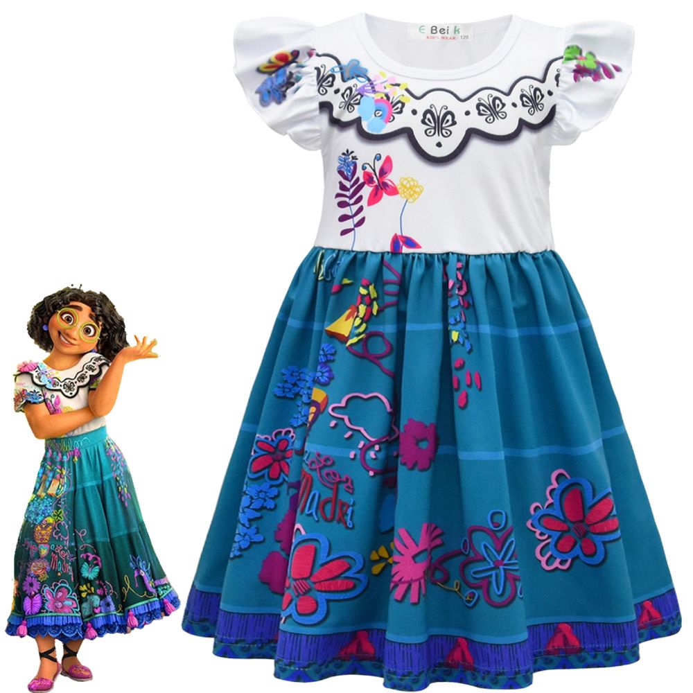 New Disguise Girls Encanto Charm Dress Carnival Summer Virgin Children Princess Midi Mirabel Birthday Party Charm Costume for girls