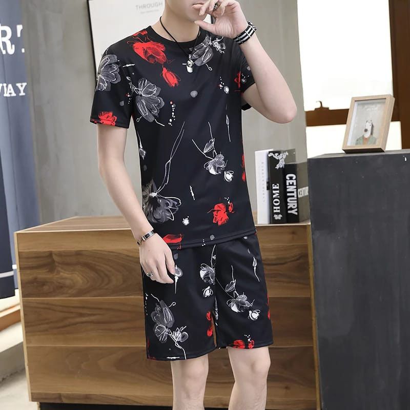 Summer Printed Combo T-Shirt & Pant - Black - T-Shirt - T Shirt For Man - T Shirt For Man - T Shirt For Man - T Sirt