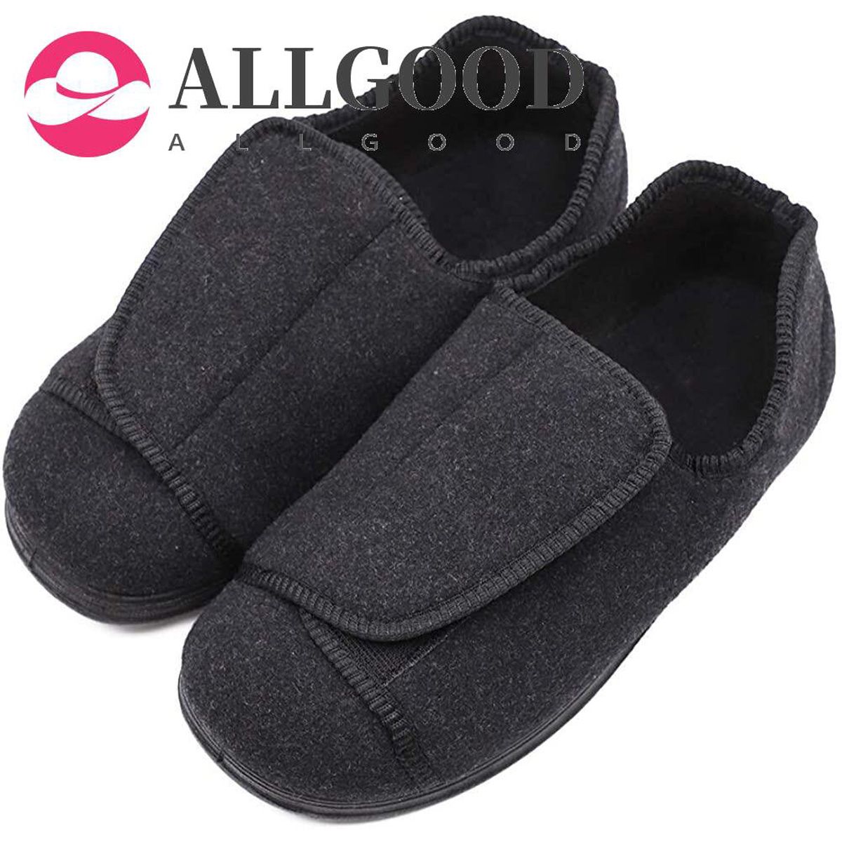 Men's Extra Wide Adjustable Diabetic Recovery Slippers, Arthritis Edema Swollen Feet Footwear Indoor/Outdoor Walking Shoes