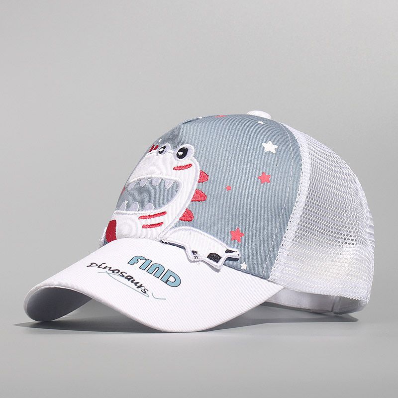 Children Shark Embroidered Baseball Cap Girl Cute Universal High Quality Outdoor Kids Shade Animal Driver Mesh Sun Hats