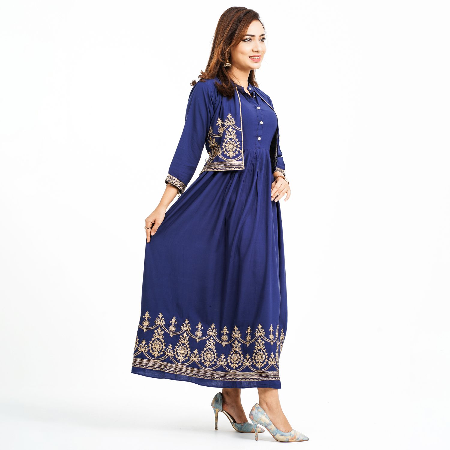 Stylist Ambrodary Koti kurti-Blue